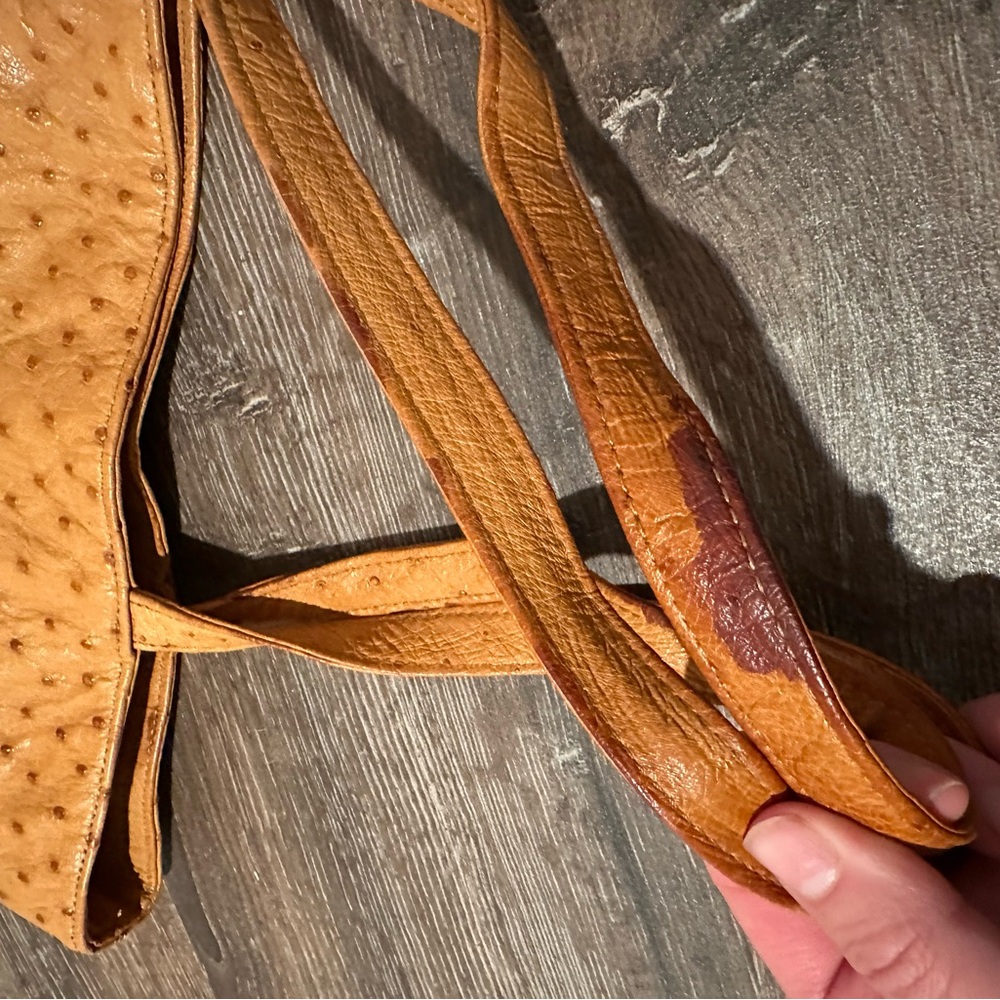 Fatto A Mano Carlos Falchi Ostrich Leather Tote - Picture 7 of 9